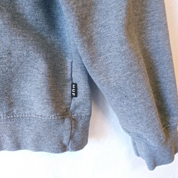 HUF Men M Sweatshirt Crewneck Gray Logo Aztec Tribal Unisex Casual Street Skater - Picture 3 of 8